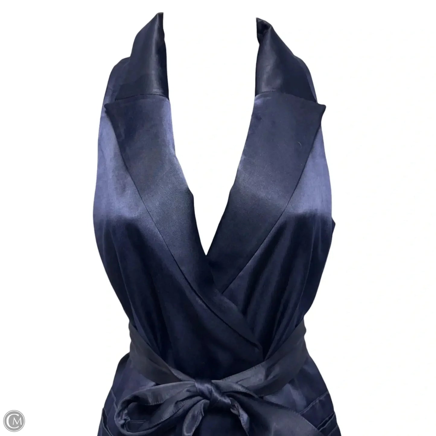 Tailored Satin Longline Vest By Ted Baker In Navy, Size: S (1)