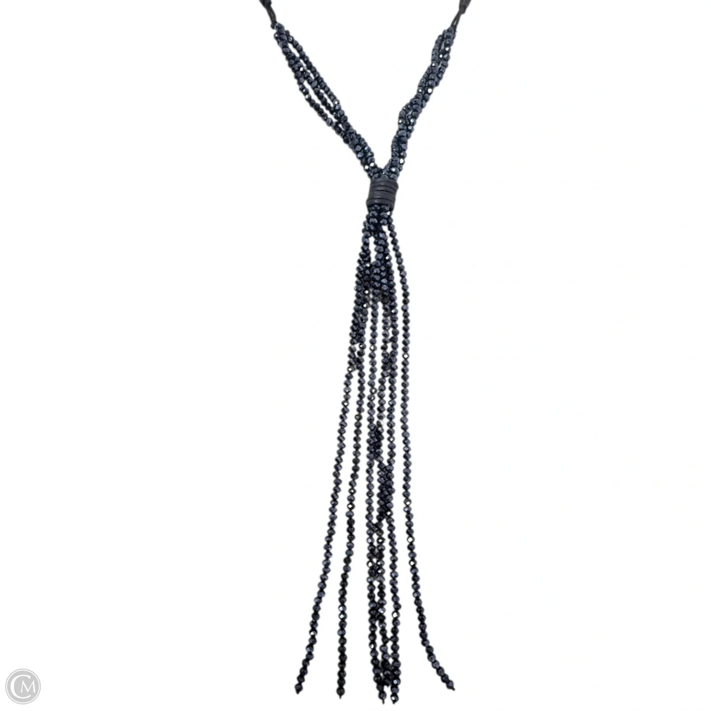 Crystal Tassel & Leather Lariat & Y-drop Necklace