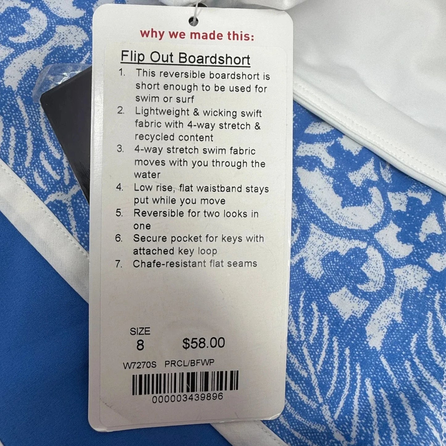 Reversible Flip Out Board Shorts By Lululemon In Blue, Size: 8