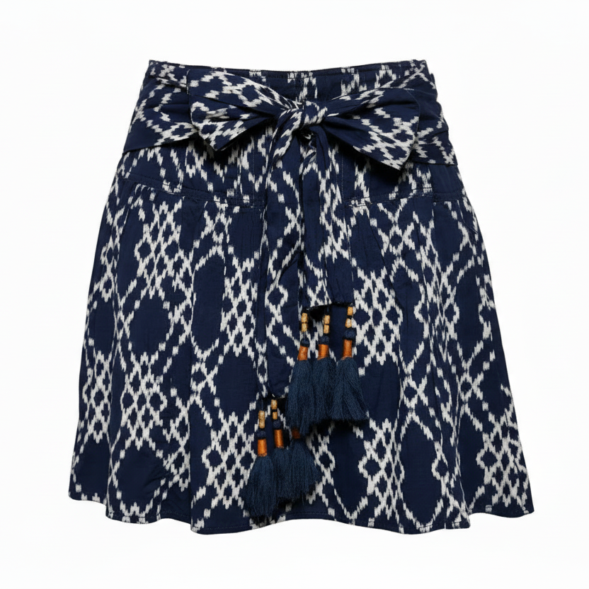 Rimbaud Tie Waist Mini Skirt By Anthropologie In Navy, Size: XS