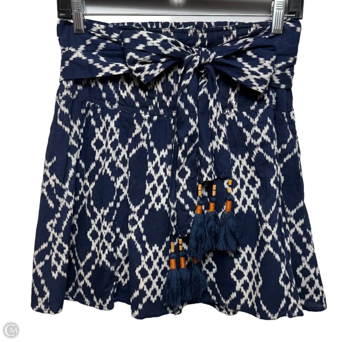 Rimbaud Tie Waist Mini Skirt By Anthropologie In Navy, Size: XS