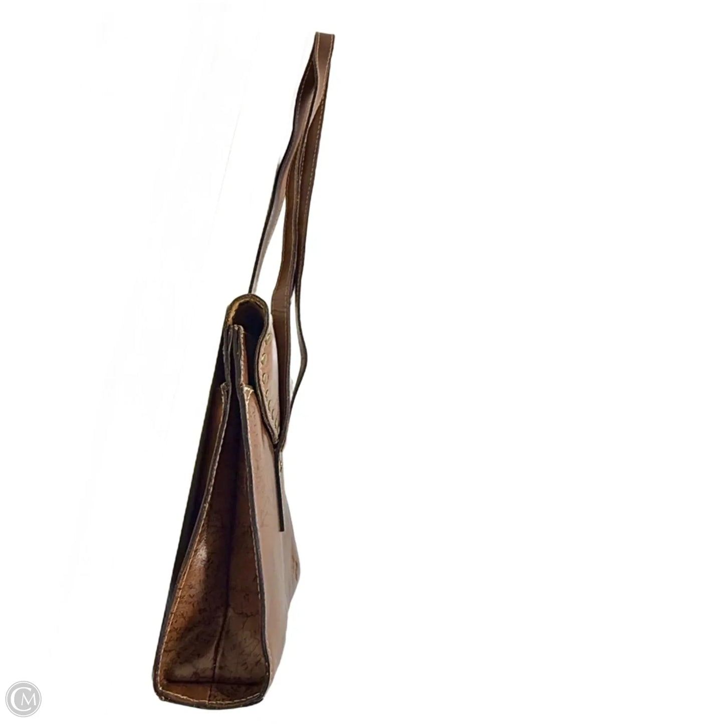 Poppy Map Print Leather Satchel Designer By Patricia Nash, Size: Large