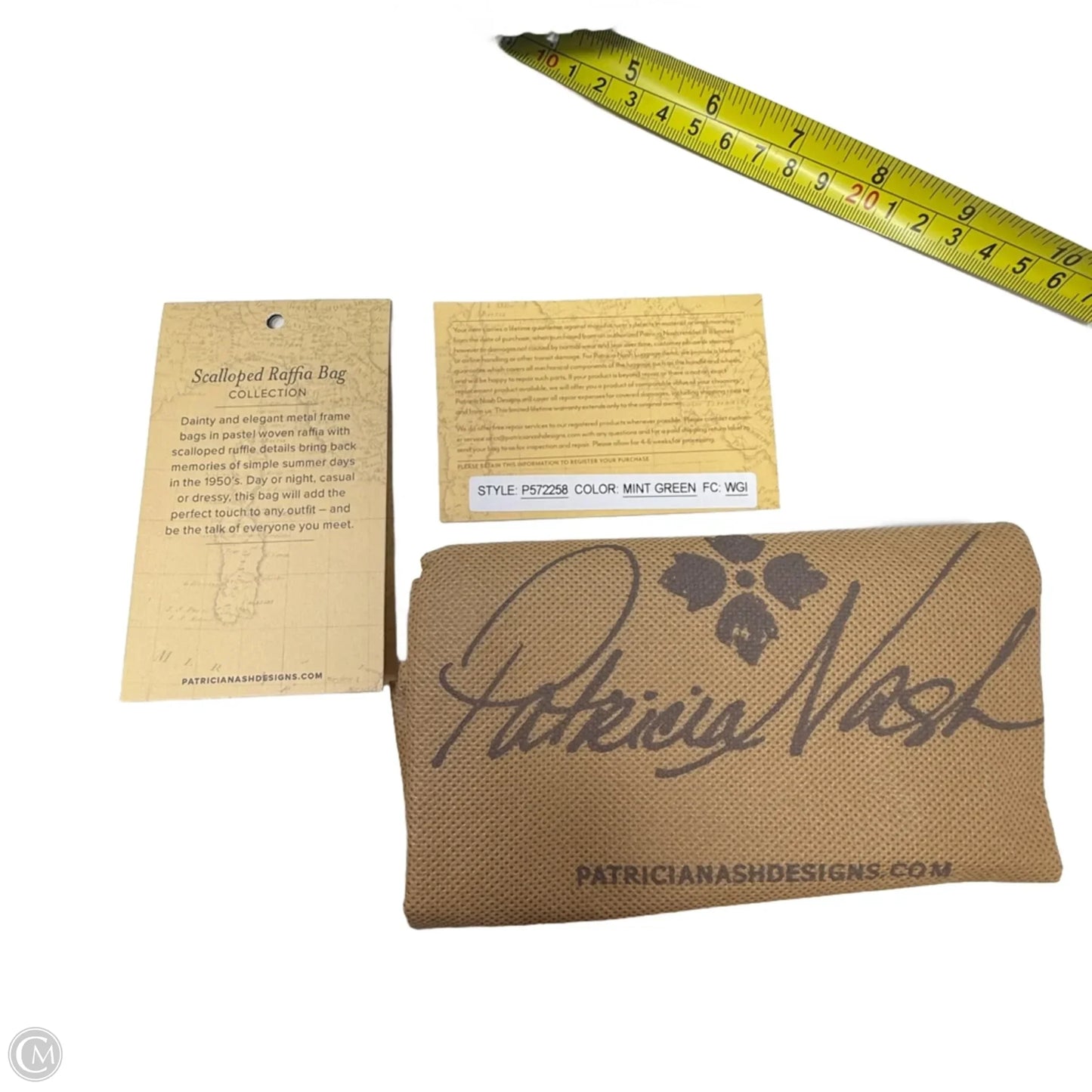 Laureana Scalloped Raffia Satchel Designer By Patricia Nash, Size: Small