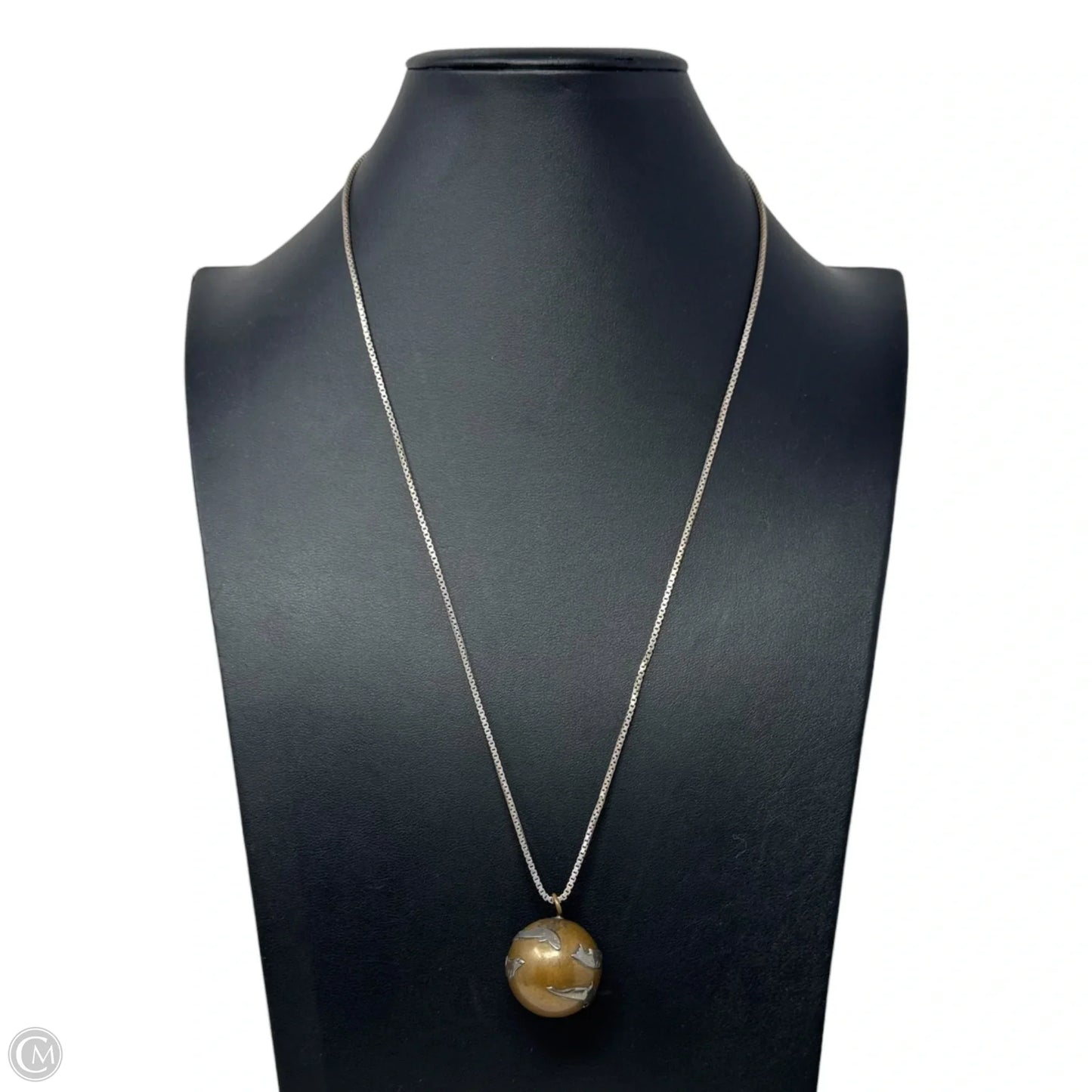 Nautical Bell Sphere Pendant On Sterling Chain