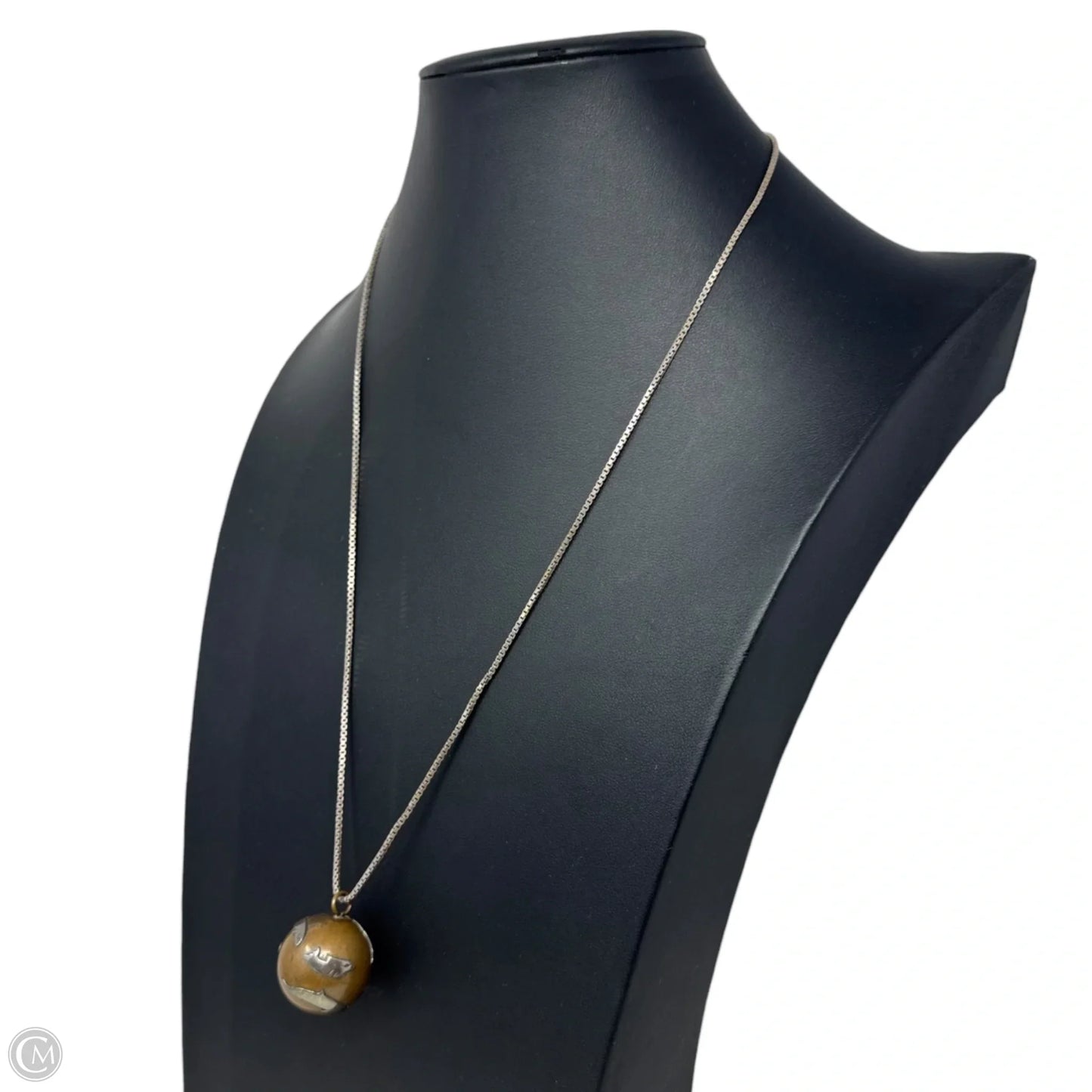 Nautical Bell Sphere Pendant On Sterling Chain