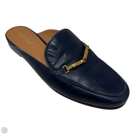 Domina Bamboo Horsebit Leather Mules By J Mclaughlin In Navy, Size: 6