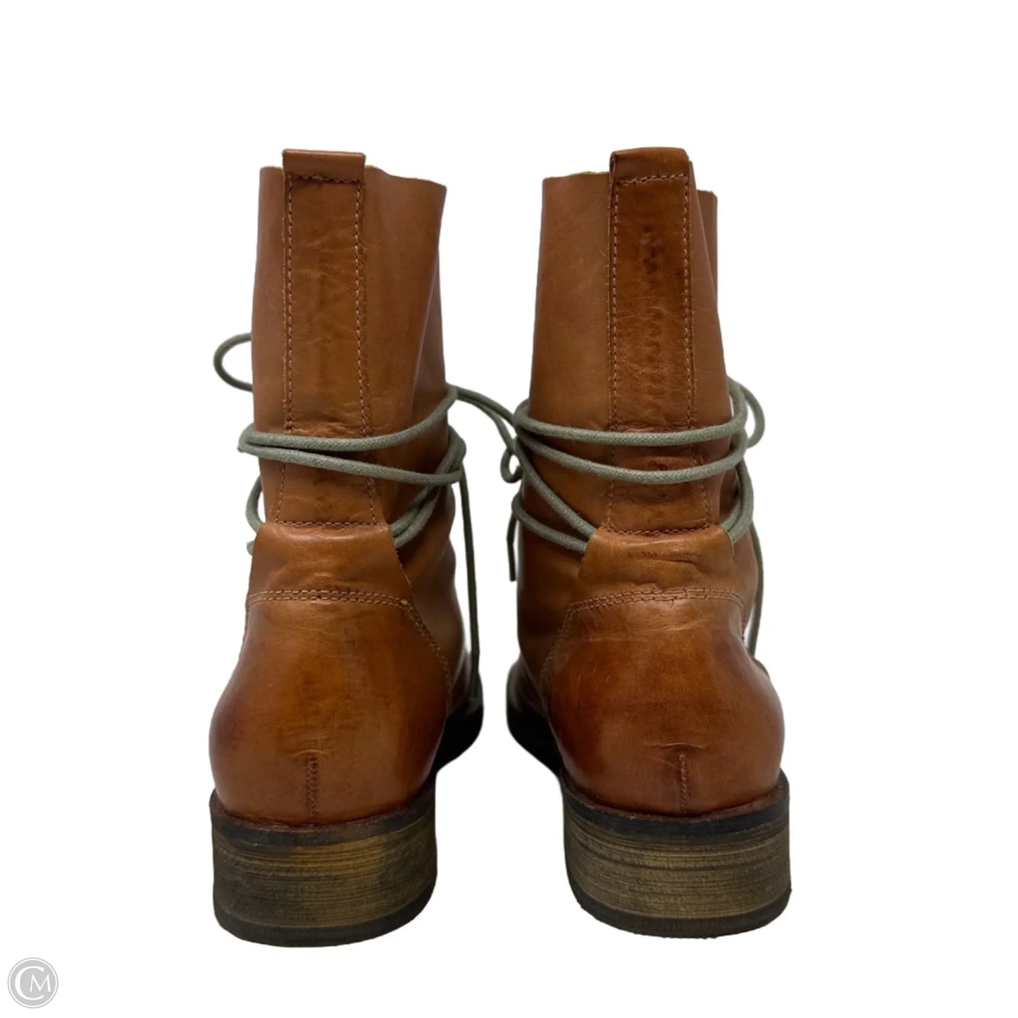 Fabio Wrap Lace Boots Ankle Flats By Chelsea Crew In Tan, Size: 6