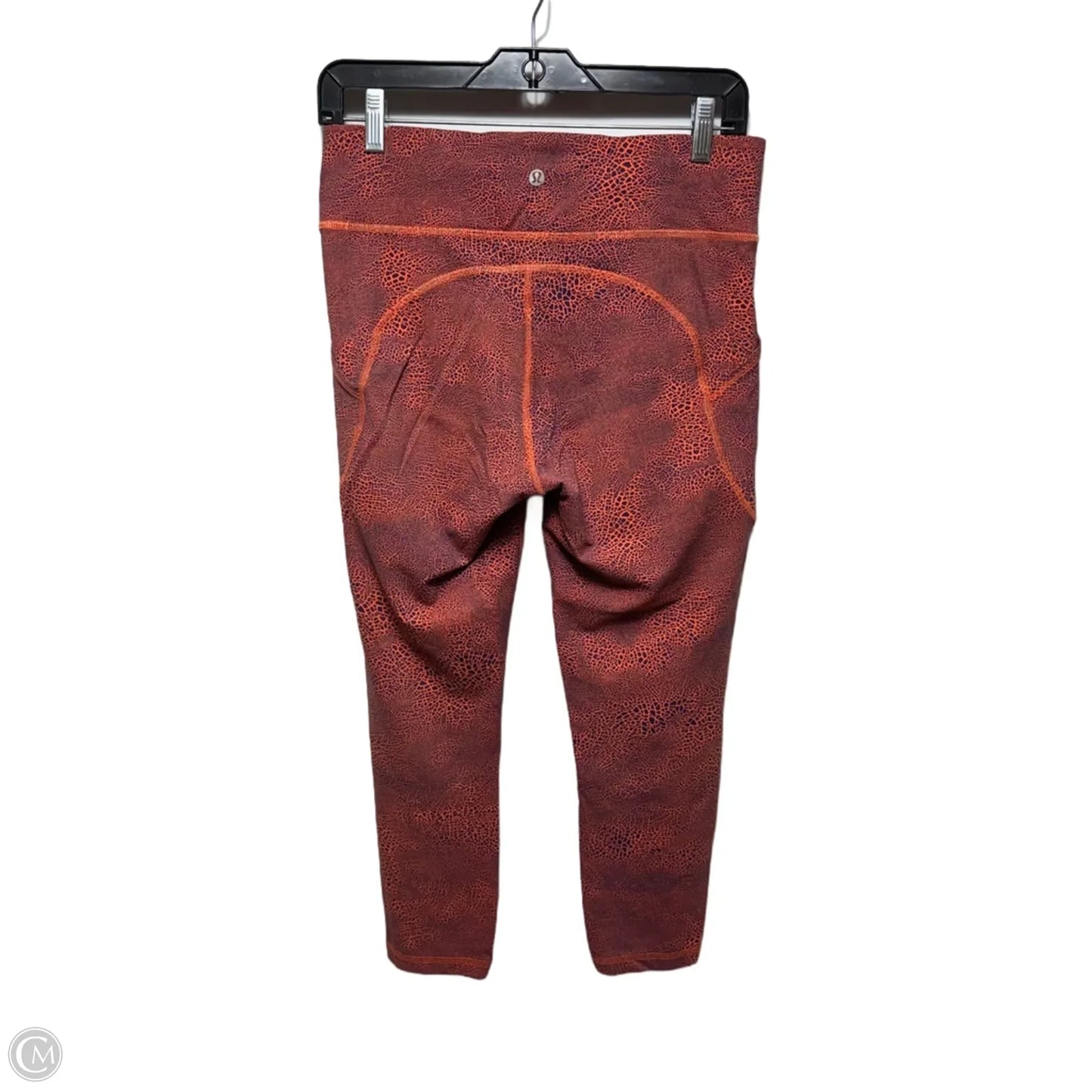 Invigorate High-Rise Tights By Lululemon In Crackle Glaze Vintage Orange Larkspur, Size: 10