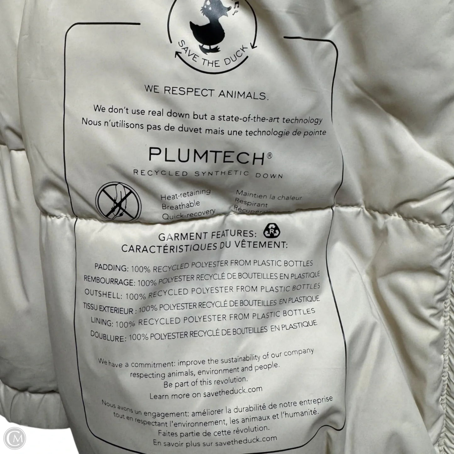 Kennie Jacket Faux Fur & Sherpa By Save The Duck In Cream, Size: XL