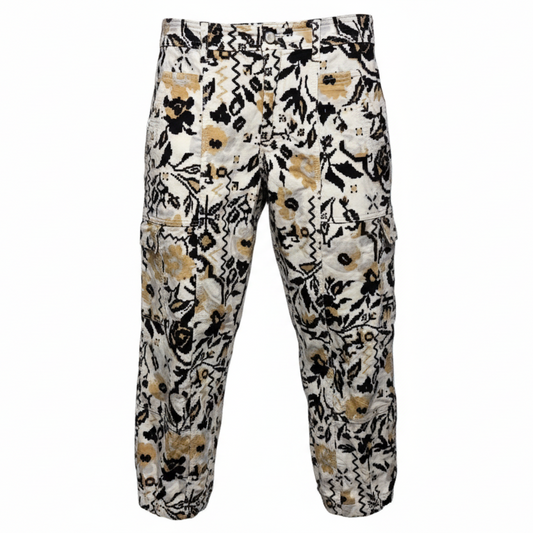 Tapered Floral Corduroy Cargo Pants By Anthropologie In Multi-colored, Size: 10