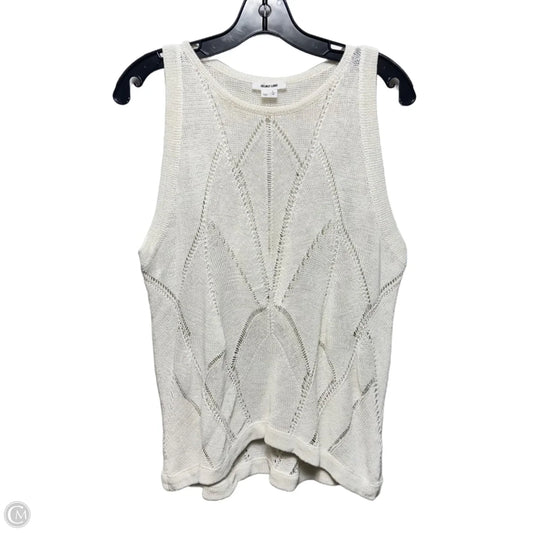 Linen Blend Knit Top Sleeveless By Helmut Lang In Cream, Size: L