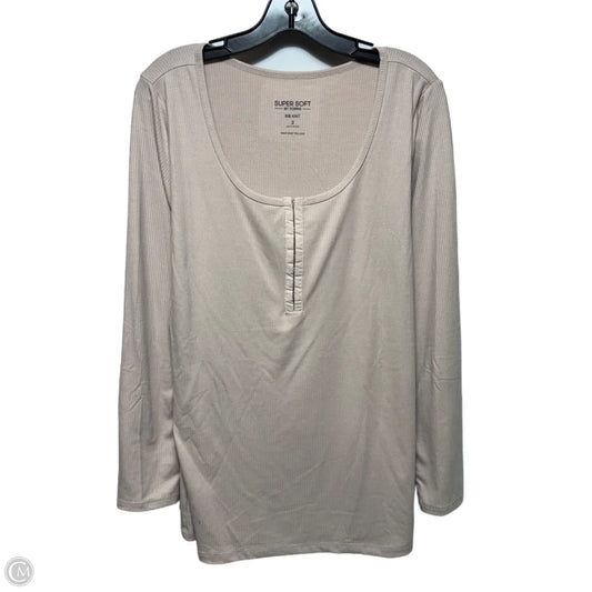 Ribbed Top Long Sleeve By Torrid In Beige, Size: 2x