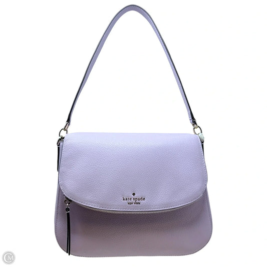 Jackson Flap Leather Satchel In Viola Flower Designer By Kate Spade, Size: Medium