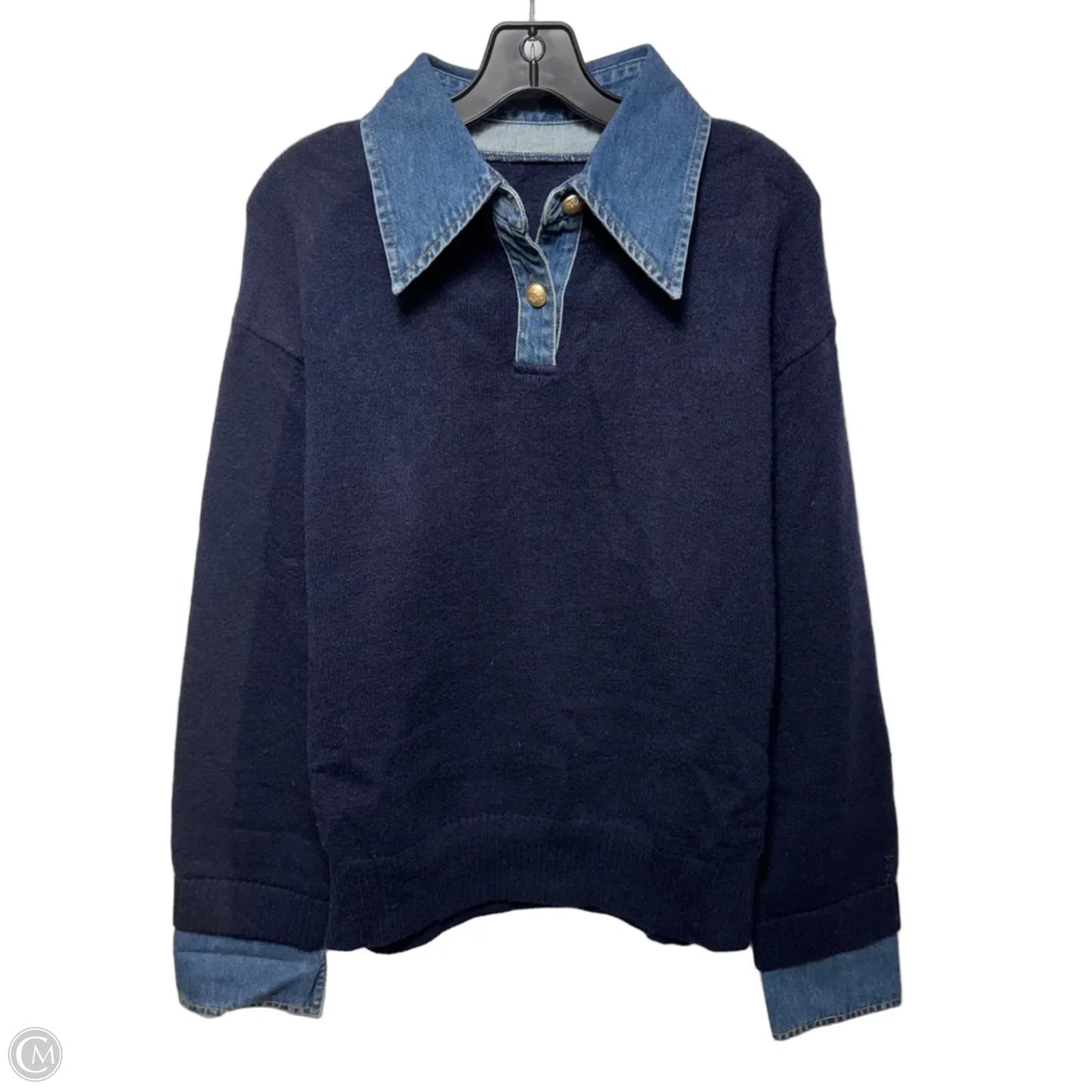 Sweatshirt Collar By Commense In Navy, Size: M