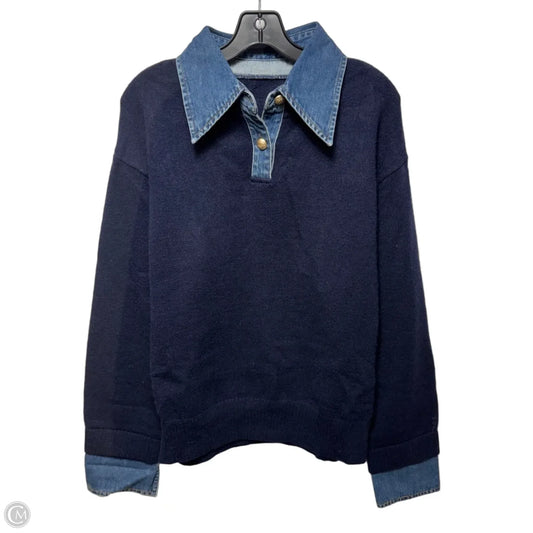Sweatshirt Collar By Commense In Navy, Size: M
