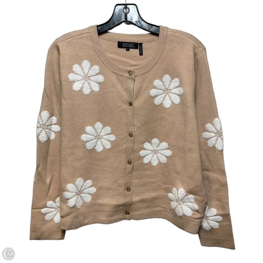 Sweater Cardigan By Badgley Mischka In Tan, Size: L