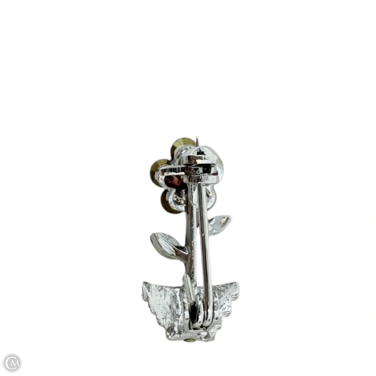 Tiny Rhinestone Flower Pot Pin