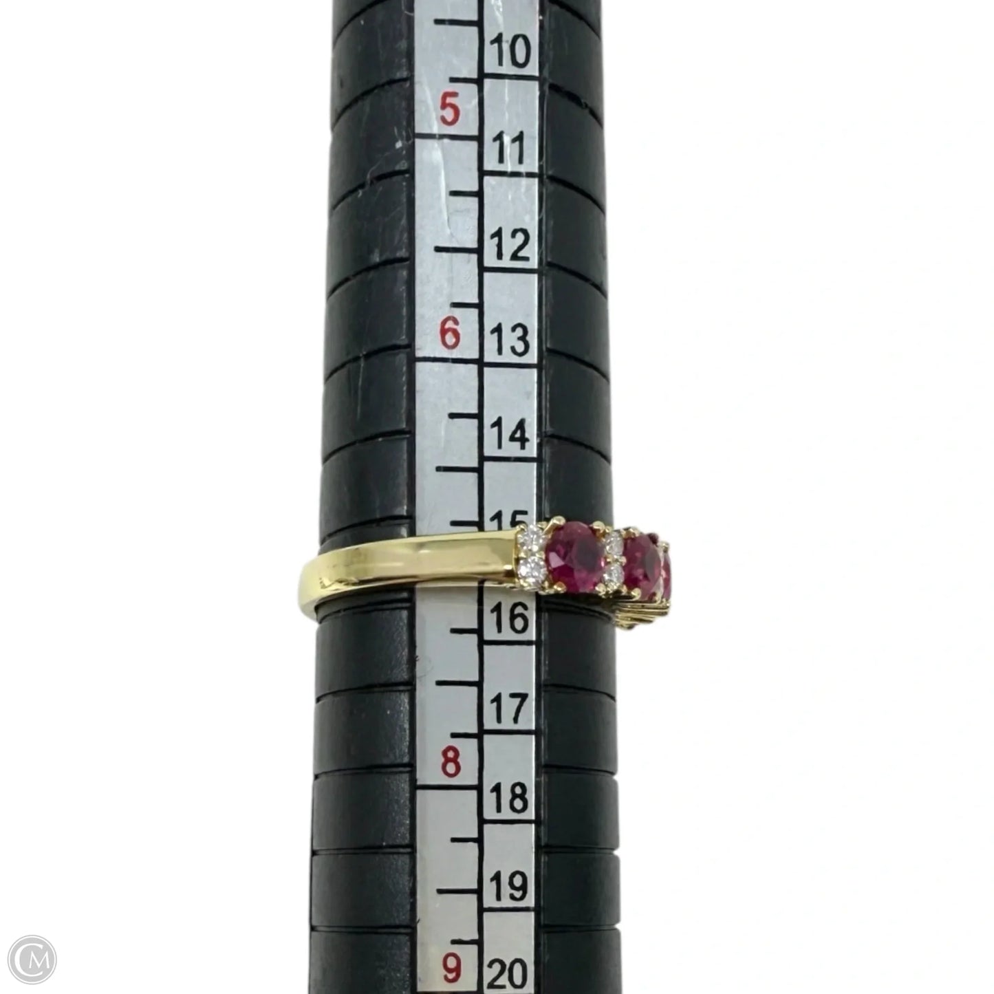 Gold Over Sterling Silver & Lab-Created Ruby Half Eternity Ring, Size: 7