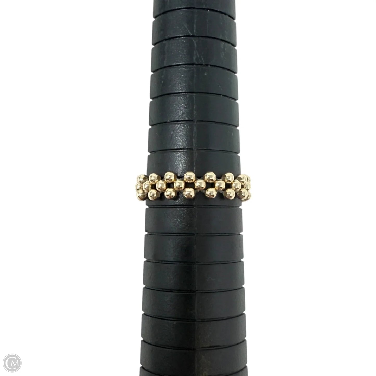 Triple-Row Gold Tone Beaded Stretch