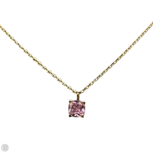 Little Luxuries Pink Square Pendant Necklace Designer By Kate Spade