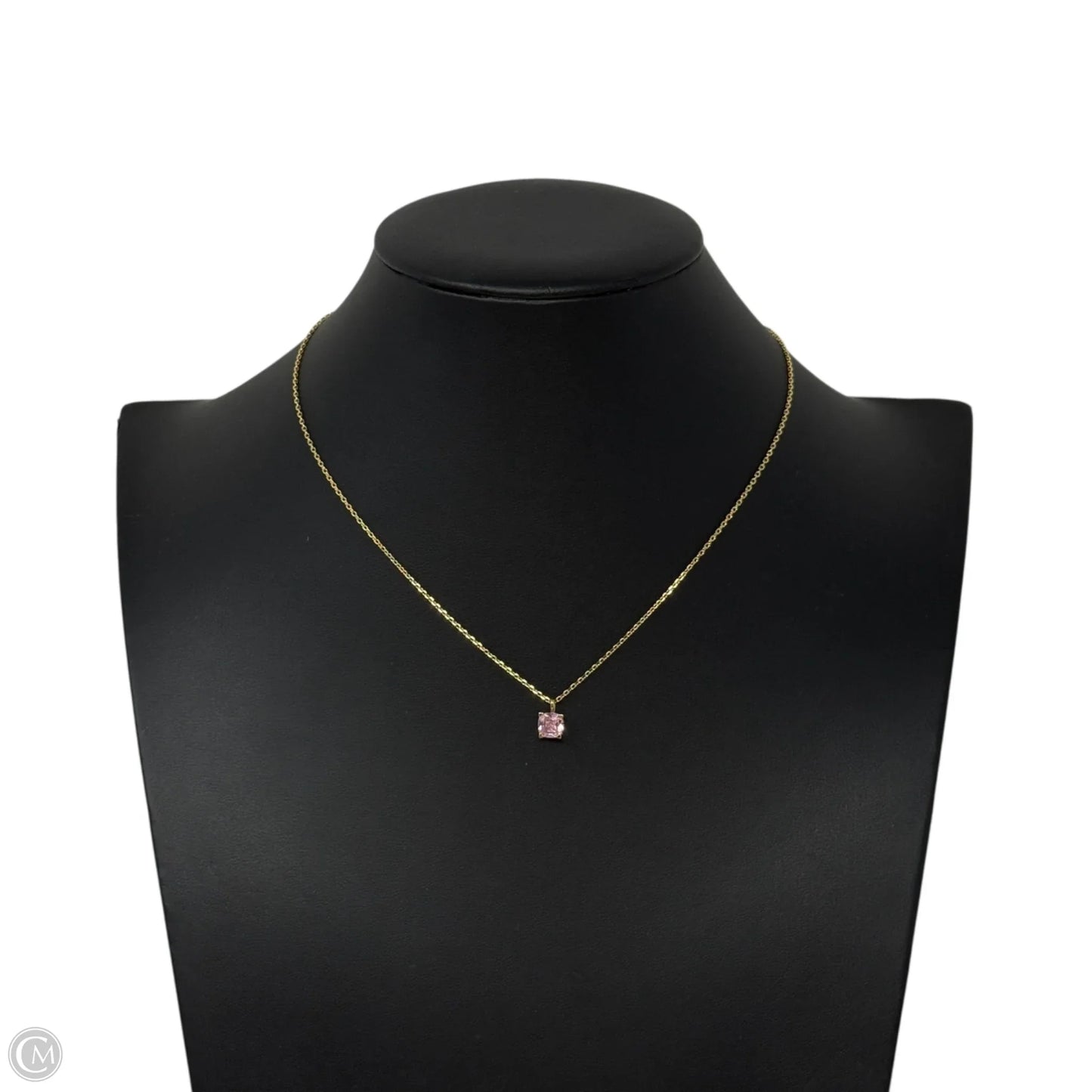 Little Luxuries Pink Square Pendant Necklace Designer By Kate Spade