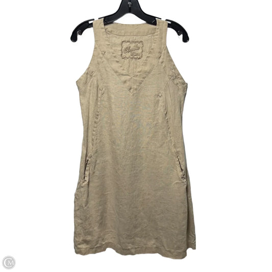 Linen Dress Casual Short By Claudio Milano In Beige, Size: S