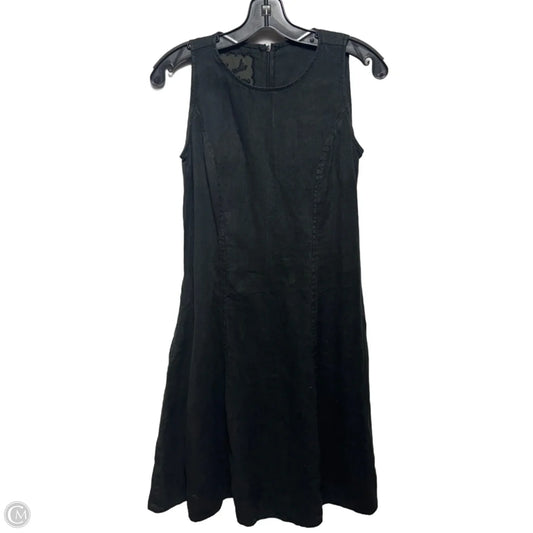 Linen Dress Casual Short By Claudia Milano In Black, Size: Xs