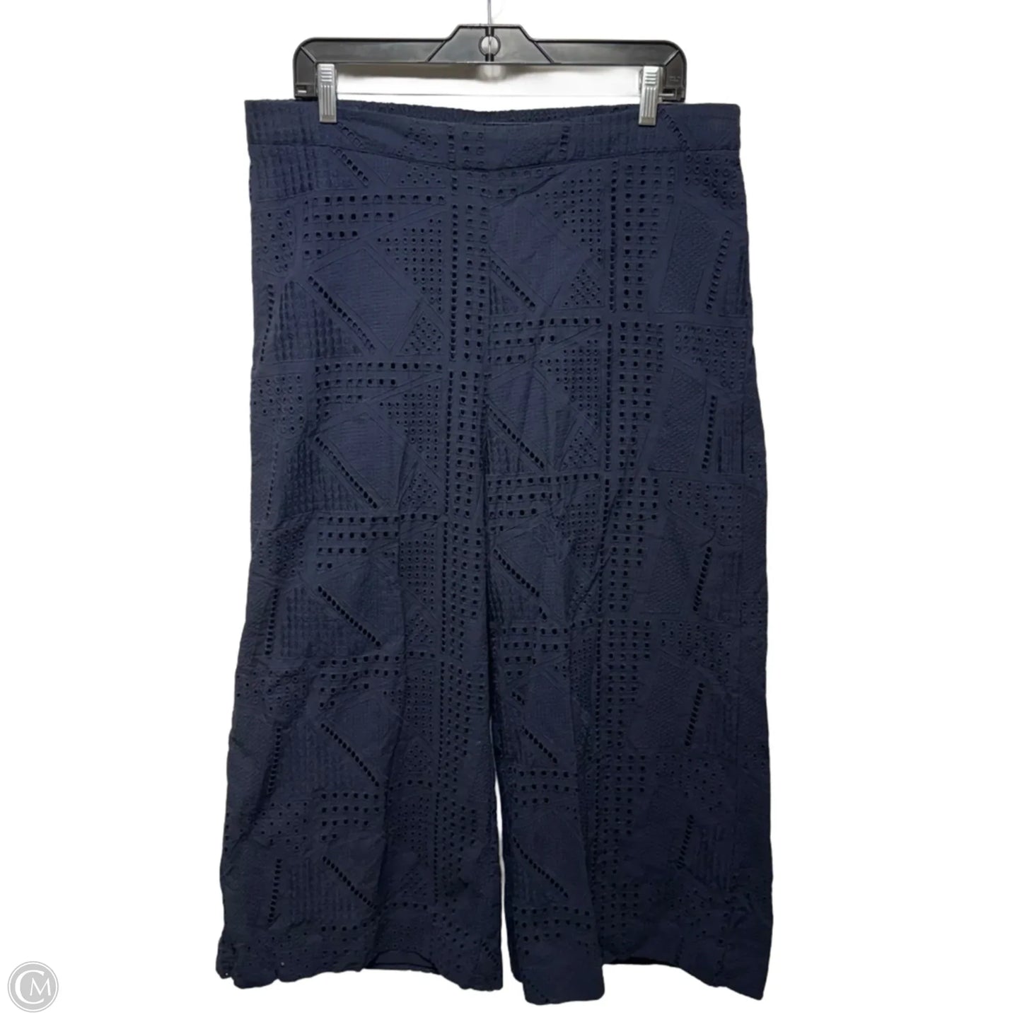 Eyelet Wide Leg Pants By Chicos In Navy, Size: 16