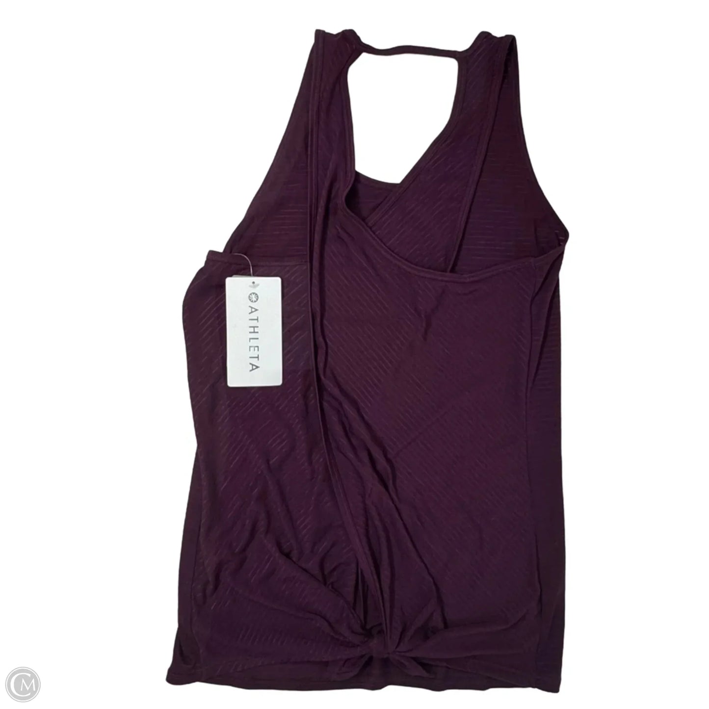 Essence Texture Tie Back Tank Athletic Tank Top By Athleta In Purple, Size: M