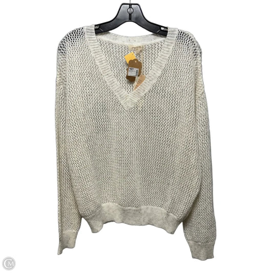 Open Knit Sweater By Mystree In Cream, Size: L