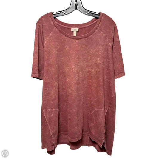 Top Short Sleeve By Logo In Mauve, Size: 2x