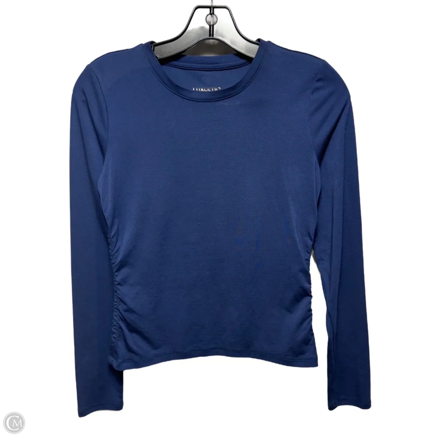 Ruched Sides Athletic Top Long Sleeve Designer By Lilly Pulitzer Luxletic In Navy, Size: Xs