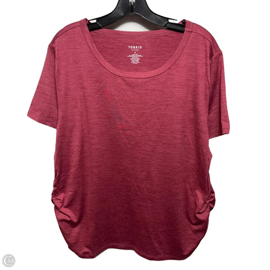 Super Soft Performance Jersey  Athletic Top Short Sleeve By Torrid In Pink, Size: 3x