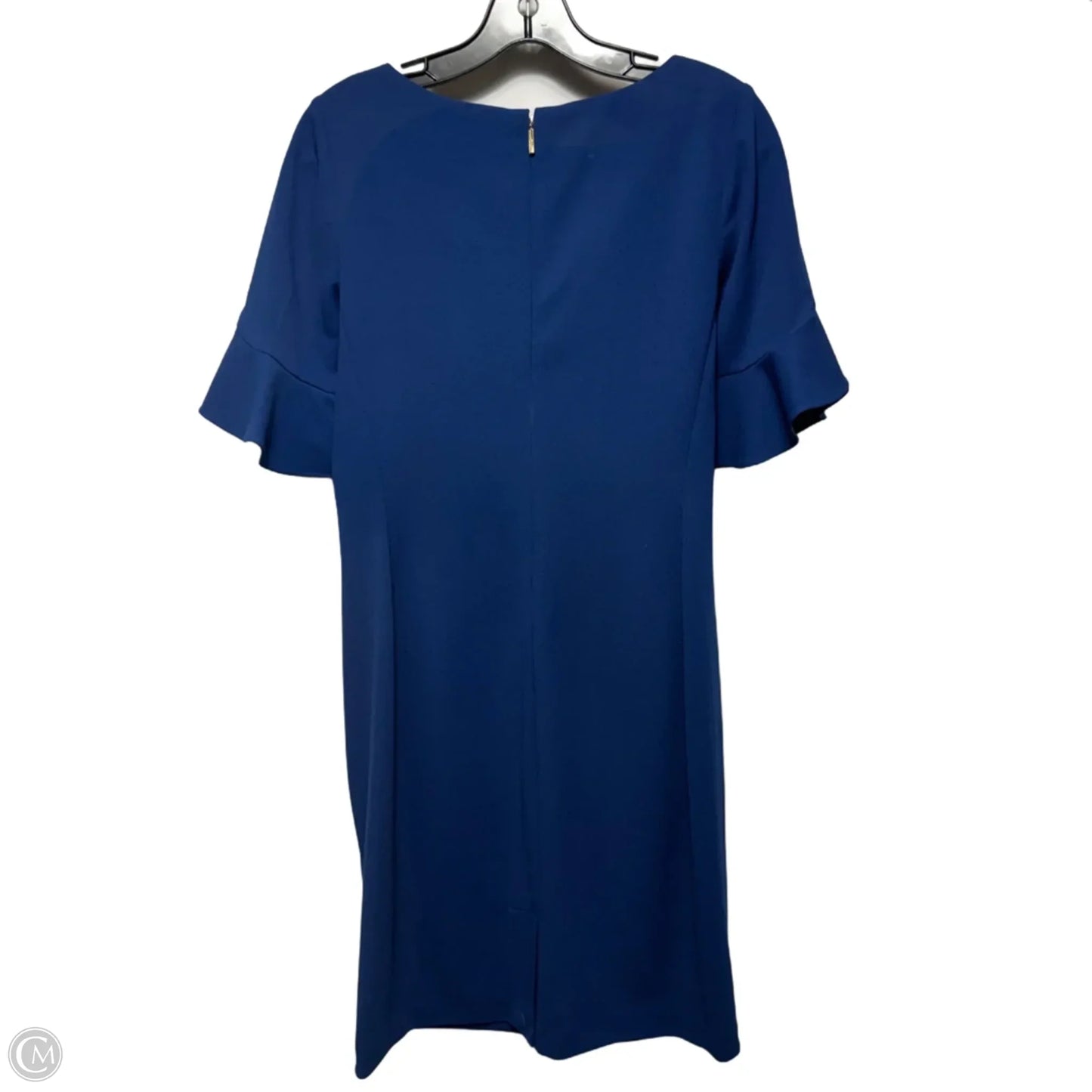 Flutter Sleeve Midi Dress Designer By Karl Lagerfeld In Blue, Size: 6