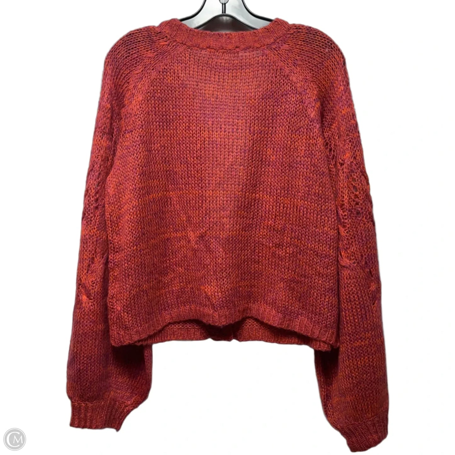 Sweater Cardigan By Kye Mia In Orange & Pink, Size: L