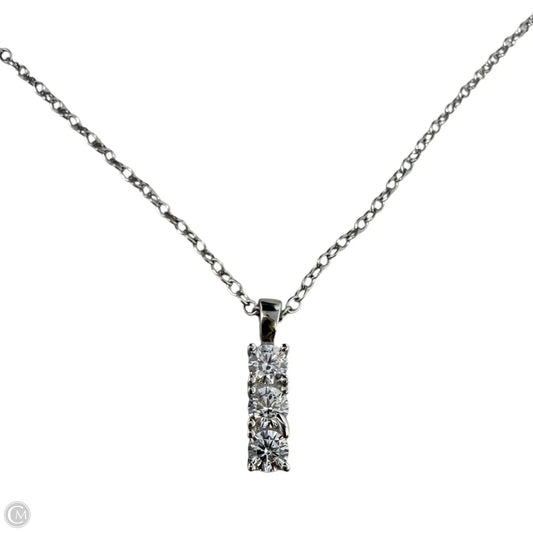 Sterling Silver & CZ Bar Pendant Necklace By Inspiranza Designs
