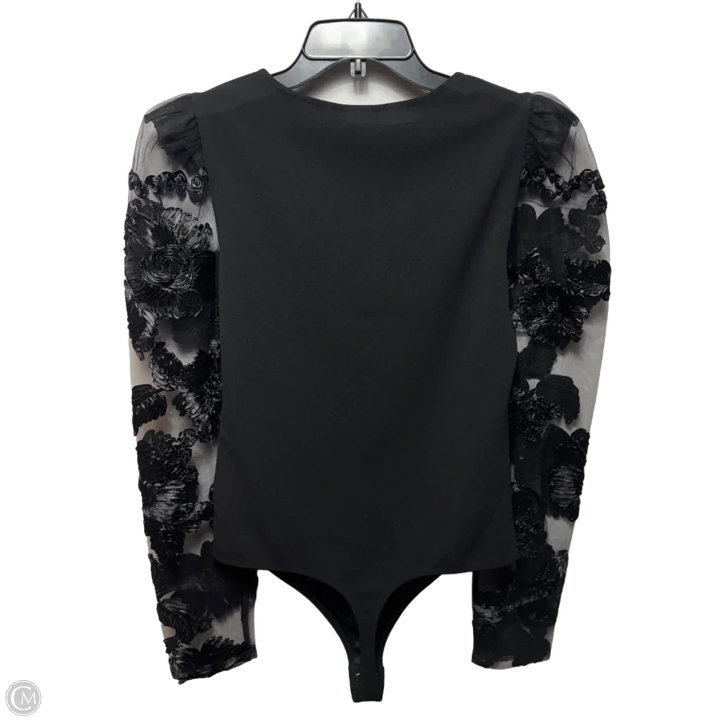 Floral Sleeve Bodysuit By Express In Black, Size: M