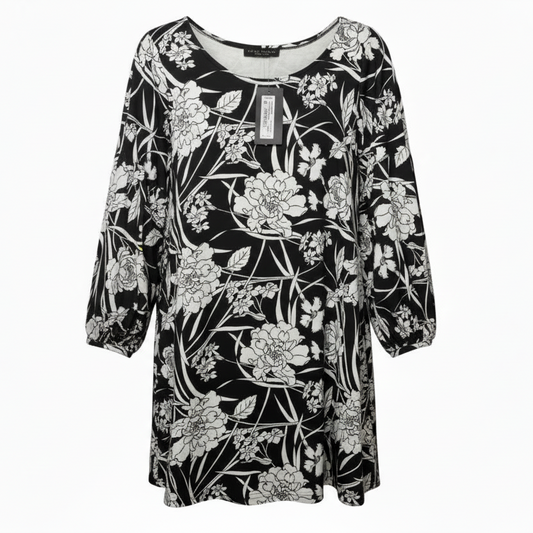 Lantern Dress Casual Short By Bryn Walker In Black & White, Size: M