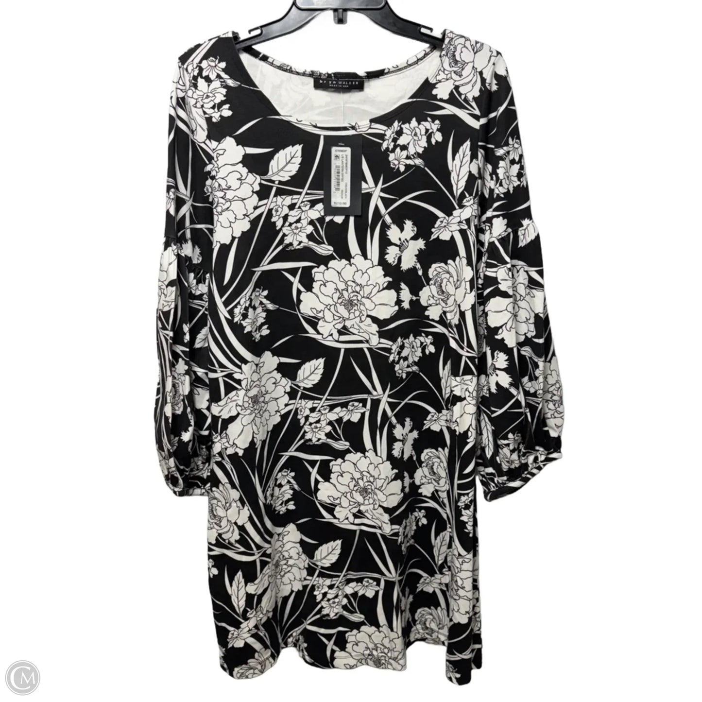 Lantern Dress Casual Short By Bryn Walker In Black & White, Size: M