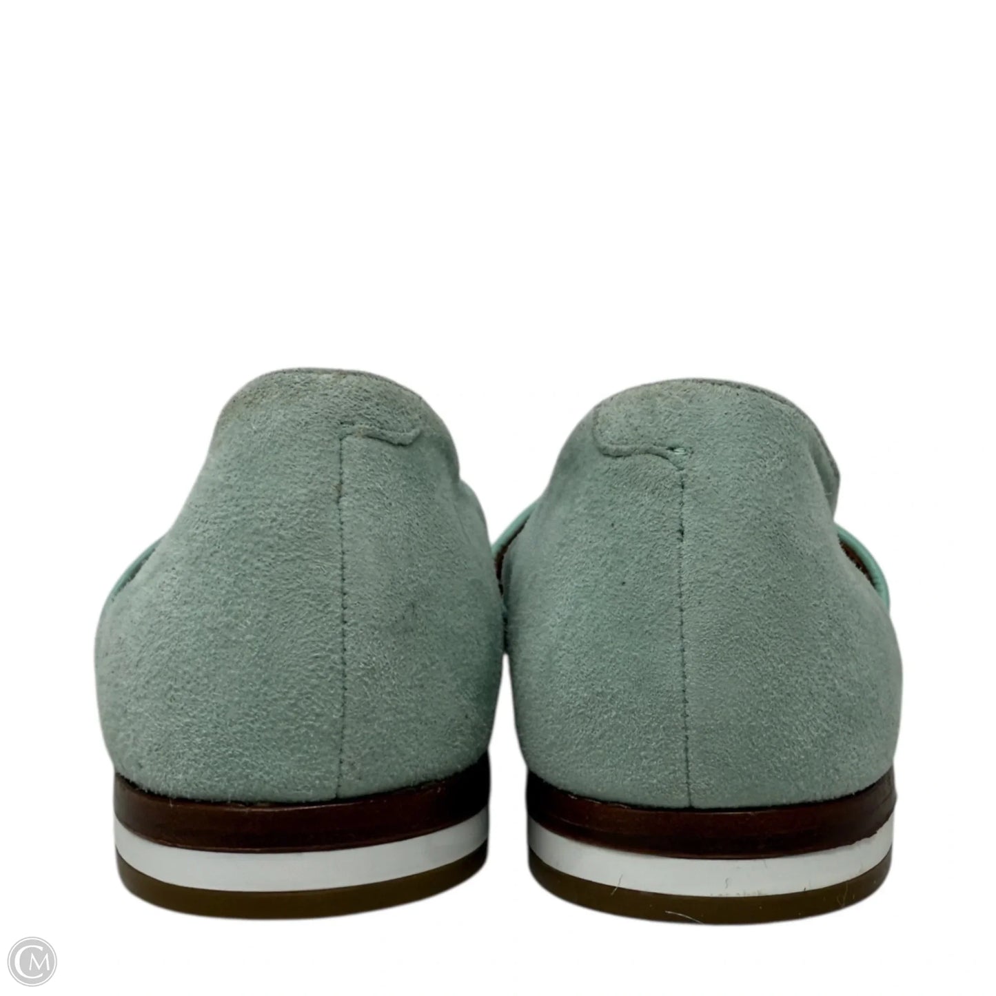 Sadie Perforated Suede Flats Designer By Rebecca Minkoff In Aqua, Size: 7.5