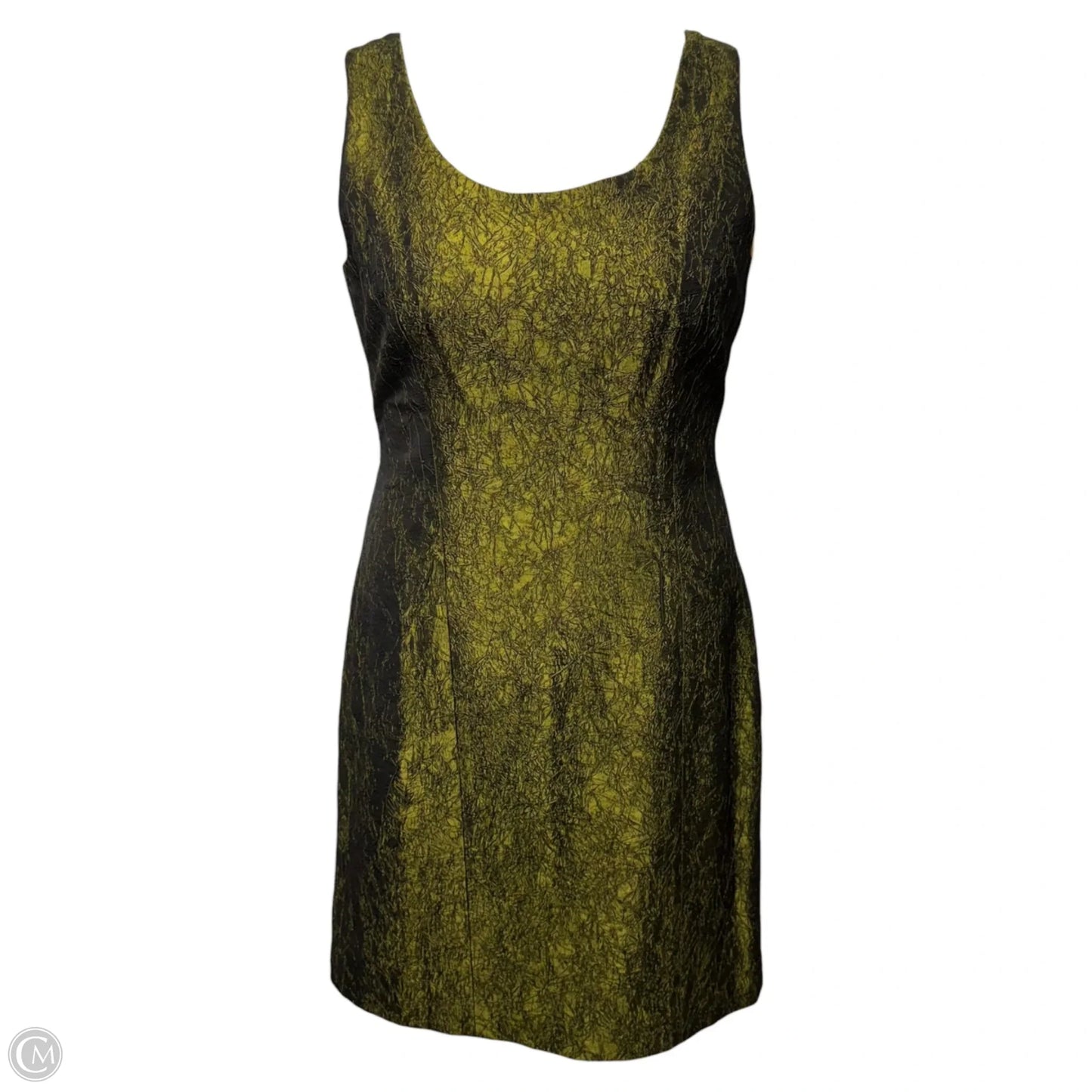 Metallic Textured Dress Party Midi By Banu Paris In Green, Size: 8