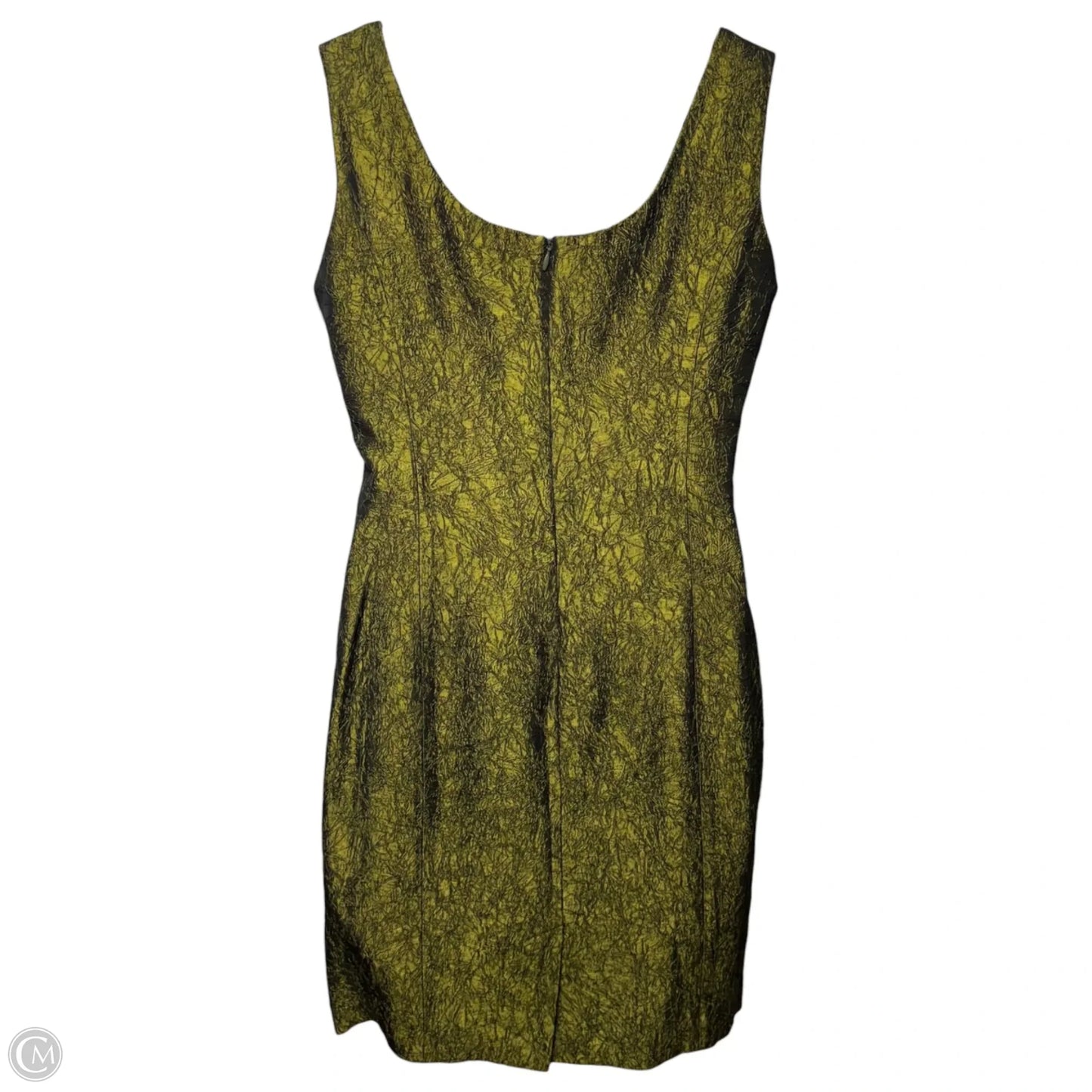 Metallic Textured Dress Party Midi By Banu Paris In Green, Size: 8