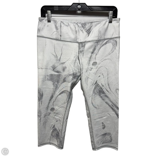 Athletic Leggings Capris By Alo In Grey & White, Size: L