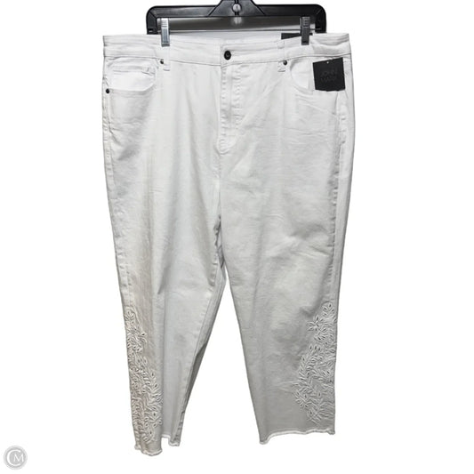 Island Dreaming Crop Jeans Straight By John Mark In White, Size: 18