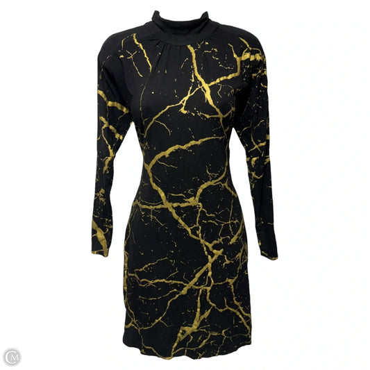 Dress Casual Short By Bel Kazan In Black & Gold, Size: S