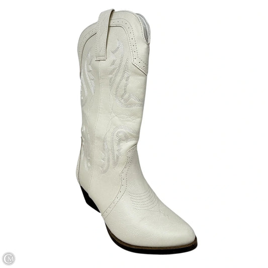 Faux Suede Tammy Western Boots By Sugar In Cream, Size: 7.5