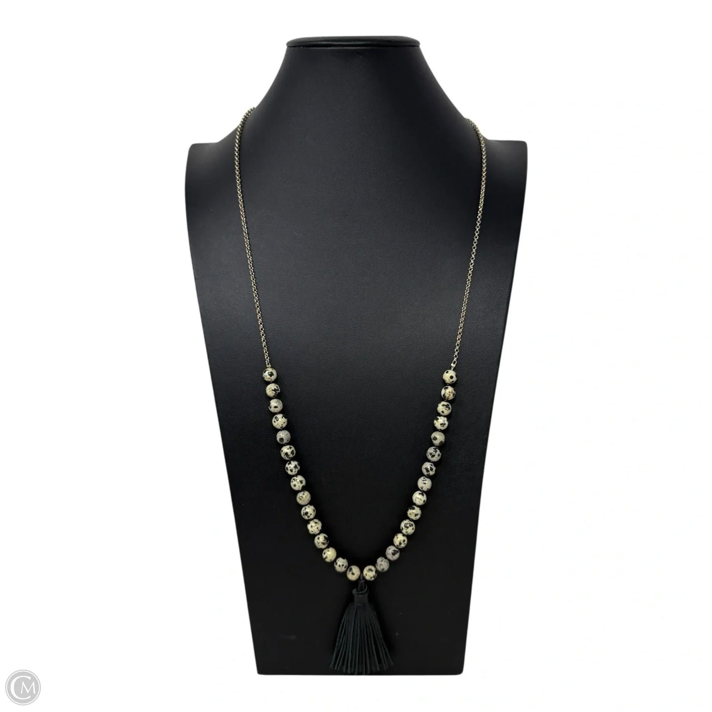 Dalmatian Stone Beaded Tassel Necklace Pendant By Kenneth Lane
