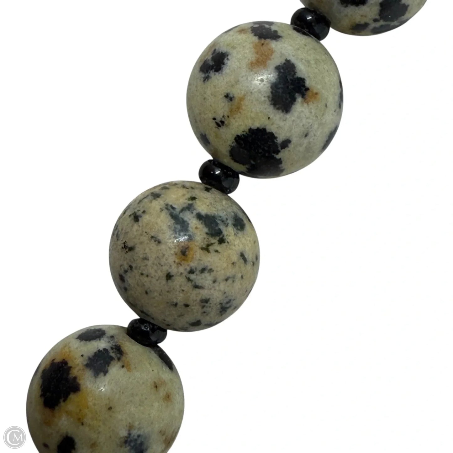 Dalmatian Stone Beaded Tassel Necklace Pendant By Kenneth Lane