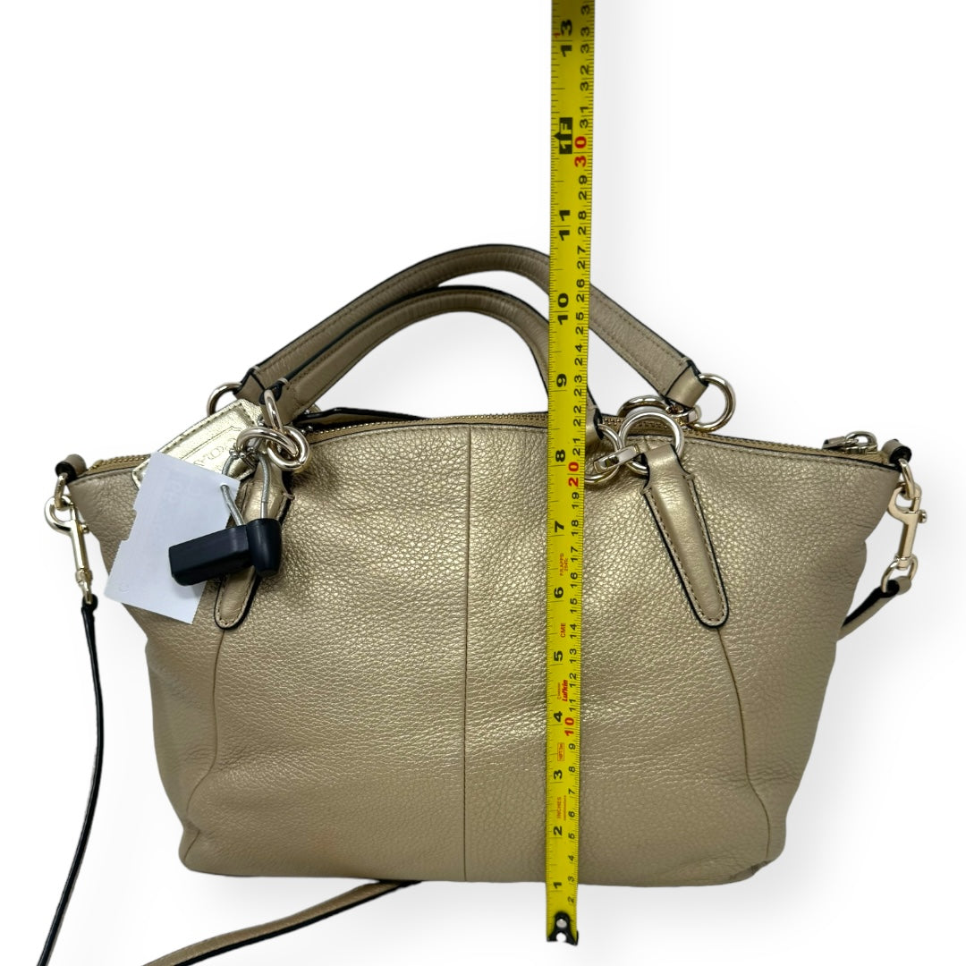 Mini Kelsey Satchel - Metallic Designer By Coach  Size: Medium