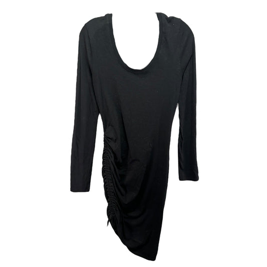 Ruched Long Sleeve Black Dress Sundry X Anthropologie, Size 1 (S)